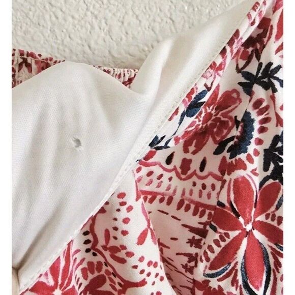 Torrid Tea Length Challis Square Neck Sleeveless Dress Red Americana Size 1X - Picture 8 of 11